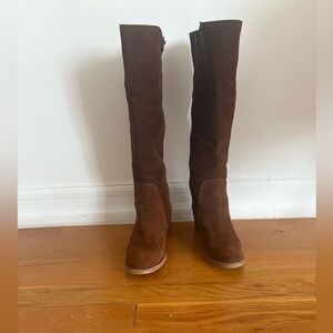 Dune London - Brown Suede Knee-High Boots